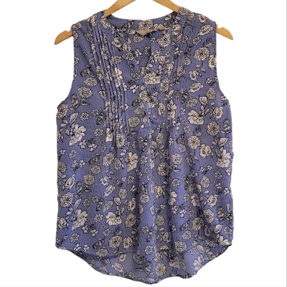 Coral Bay Floral Sleeveless Tunic Blouse (Large) - Picture 1 of 6